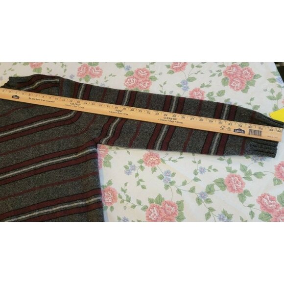 GAP 100% Lamb's Wool Men's Gray/Red Striped Round Neck Pullover Size XL-XXL # 15 - Picture 10 of 11